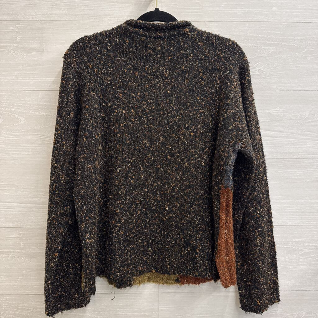 Vintage Fiorlini Black/ Brown Knit Long Sleeve Sweater Large