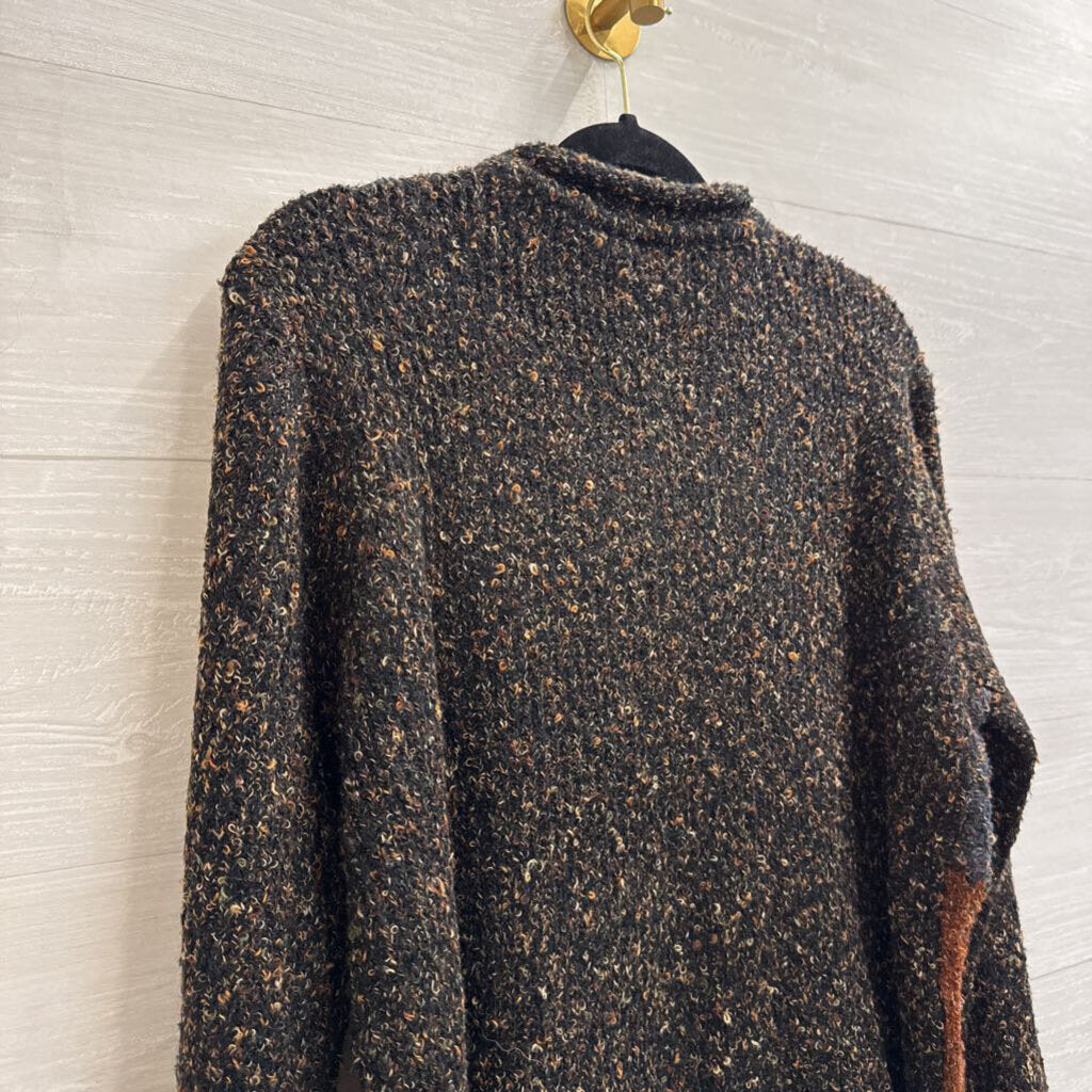 Vintage Fiorlini Black/ Brown Knit Long Sleeve Sweater Large