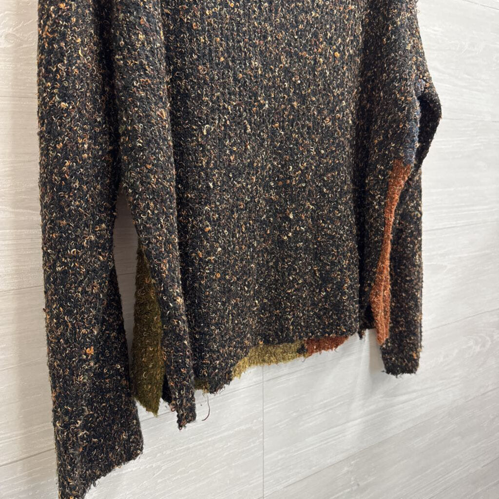Vintage Fiorlini Black/ Brown Knit Long Sleeve Sweater Large