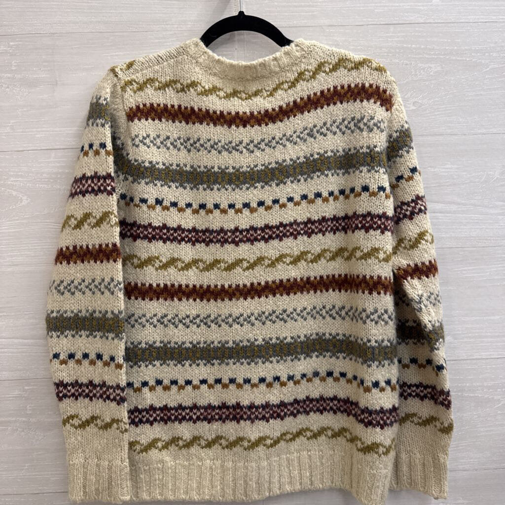 Coincidence and Chance Beige/ Multi Striped Knit Sweater Medium