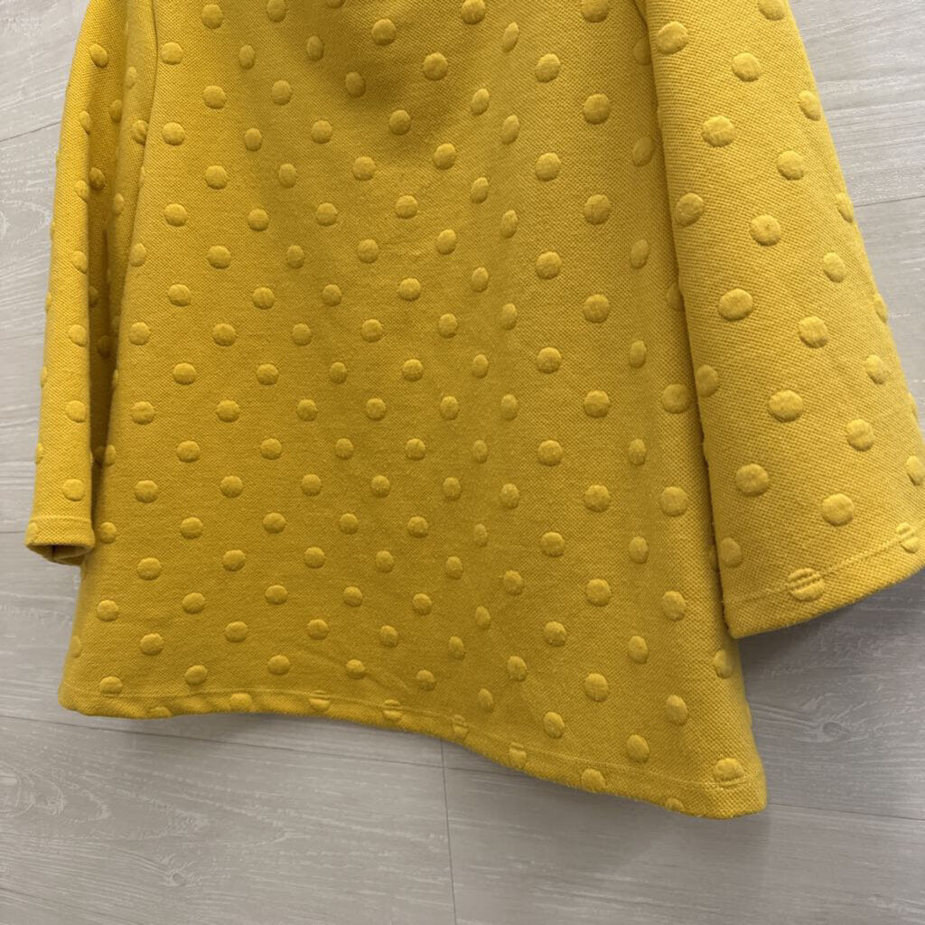 W5 Yellow Textured Dot Print Long Sleeve Top Large