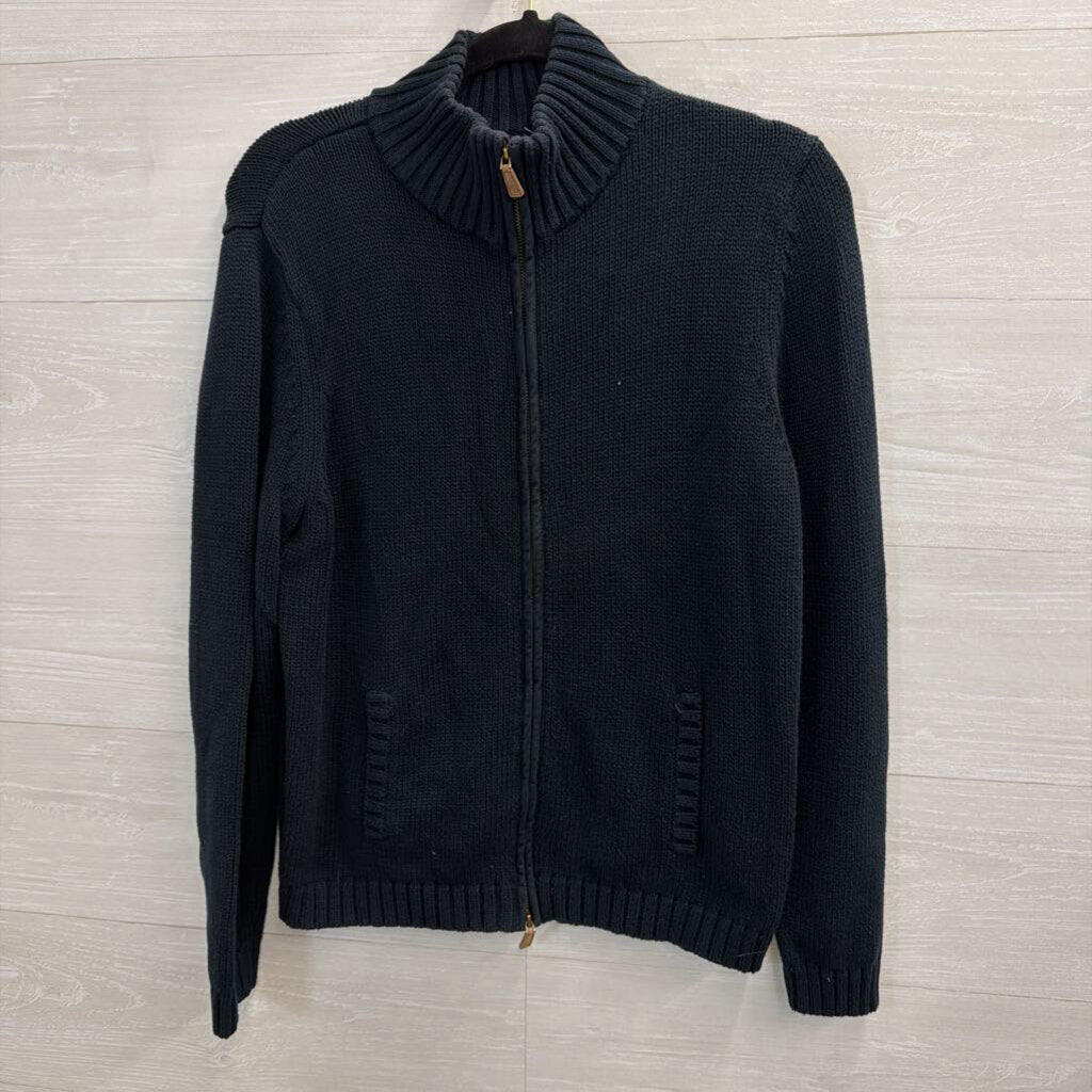 Ralph Lauren Navy Knit Zip Up Sweater Medium