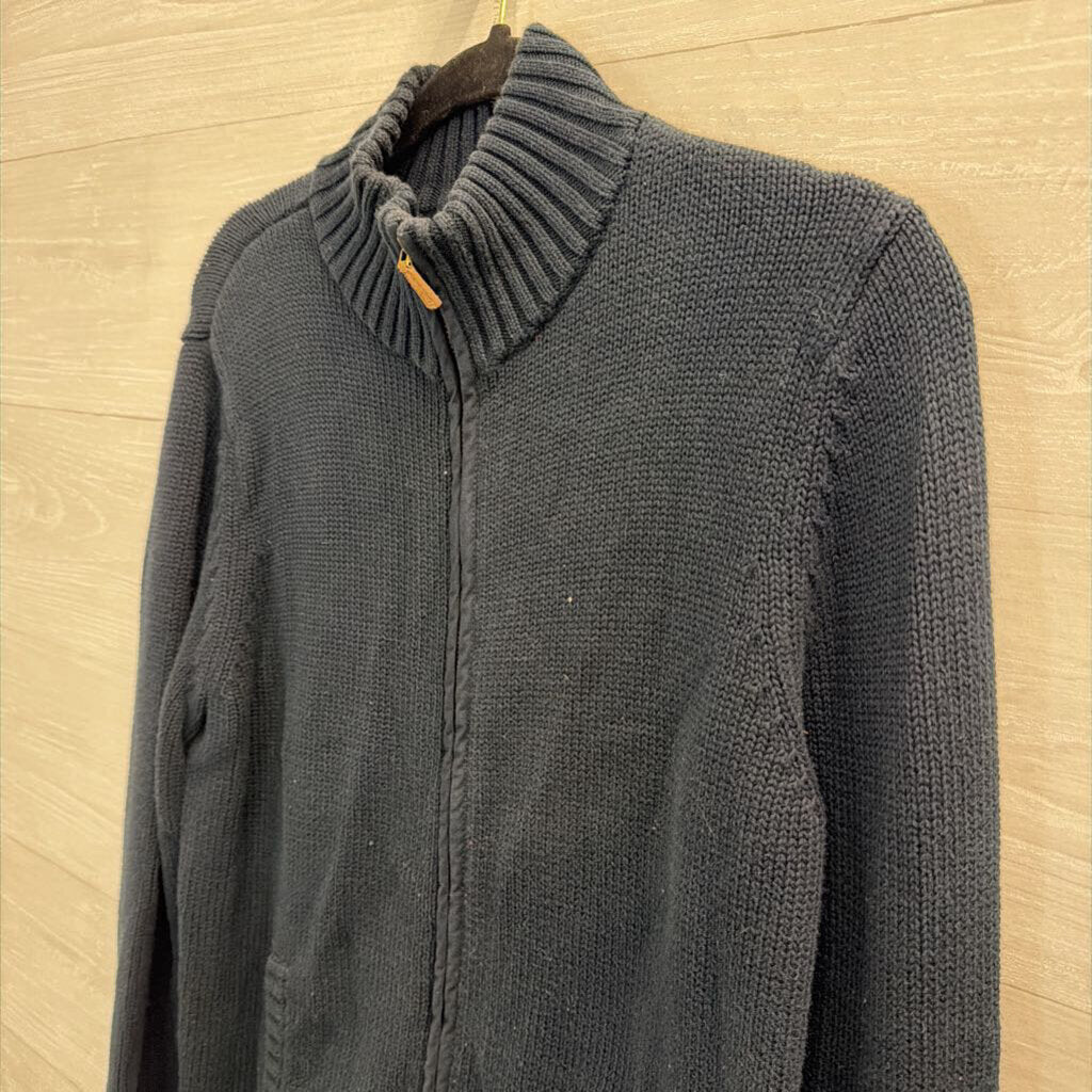 Ralph Lauren Navy Knit Zip Up Sweater Medium