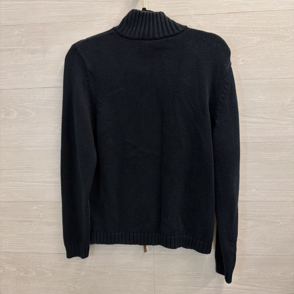Ralph Lauren Navy Knit Zip Up Sweater Medium
