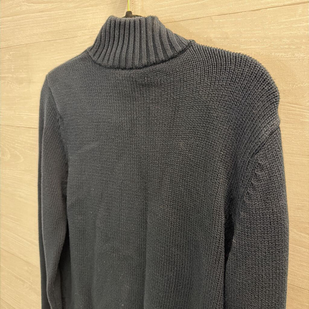 Ralph Lauren Navy Knit Zip Up Sweater Medium