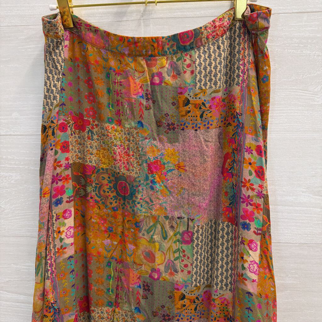 Natural Life Brown/ Multi Print Maxi Skirt Extra Large