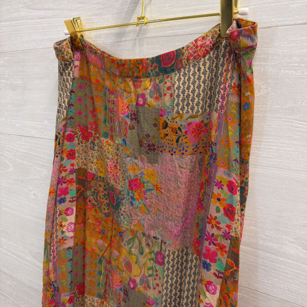 Natural Life Brown/ Multi Print Maxi Skirt Extra Large