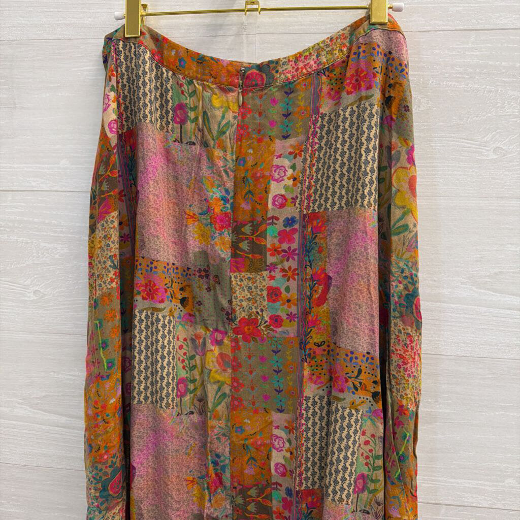 Natural Life Brown/ Multi Print Maxi Skirt Extra Large