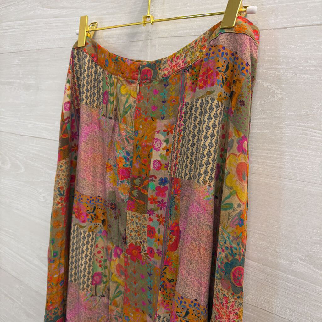 Natural Life Brown/ Multi Print Maxi Skirt Extra Large