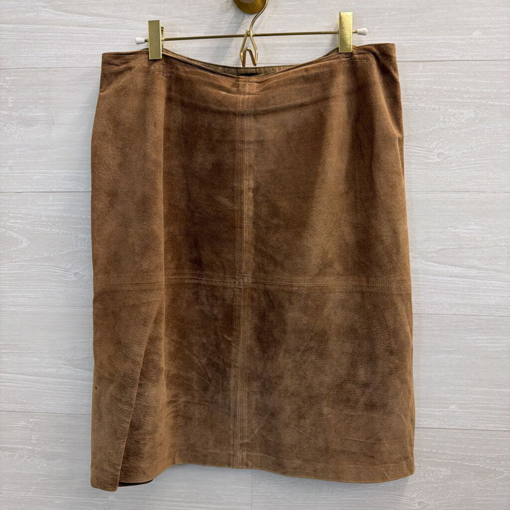 Vintage Jones Wear Brown 100% Suede Skirt 12