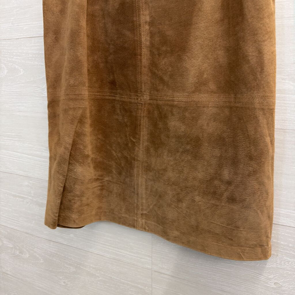 Vintage Jones Wear Brown 100% Suede Skirt 12