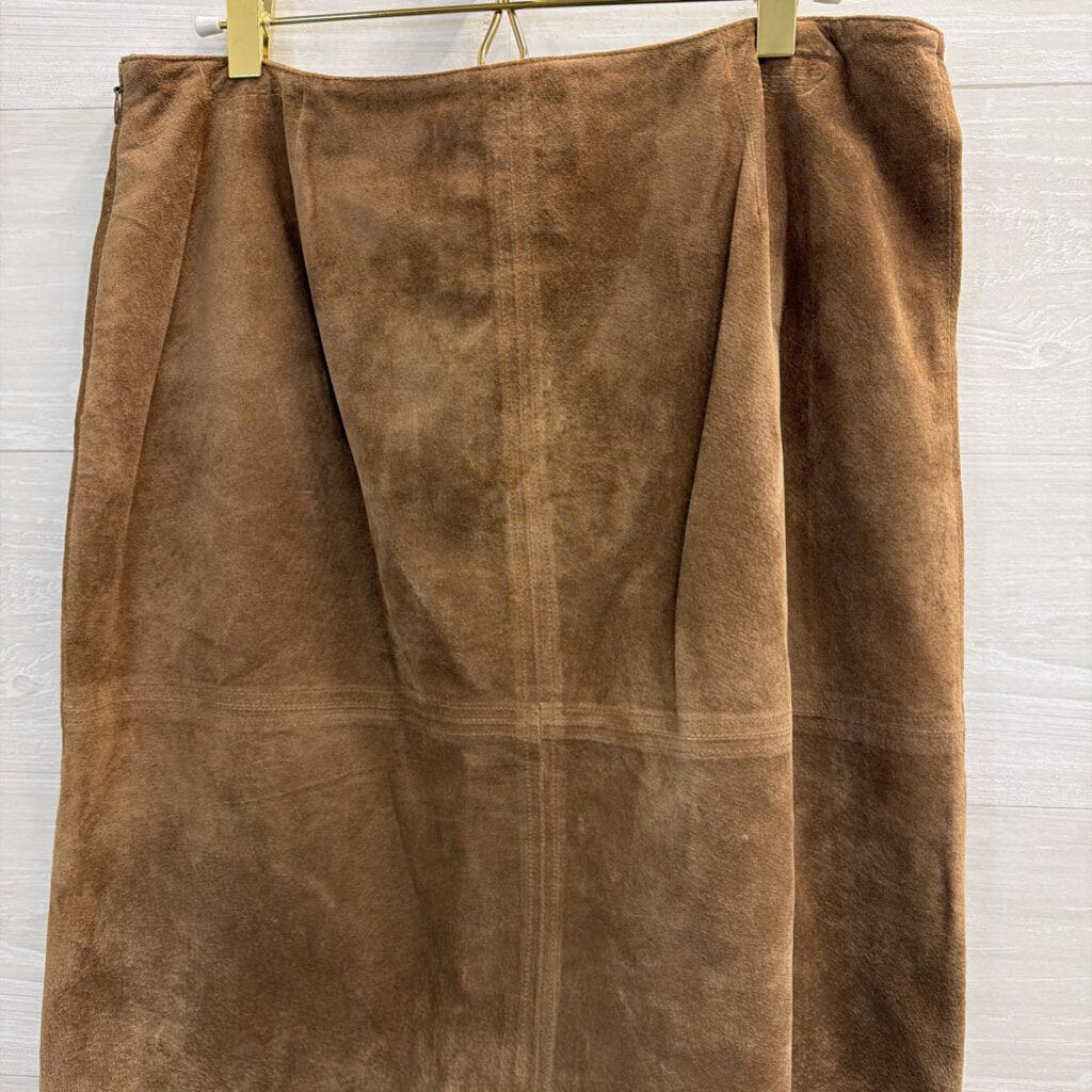 Vintage Jones Wear Brown 100% Suede Skirt 12