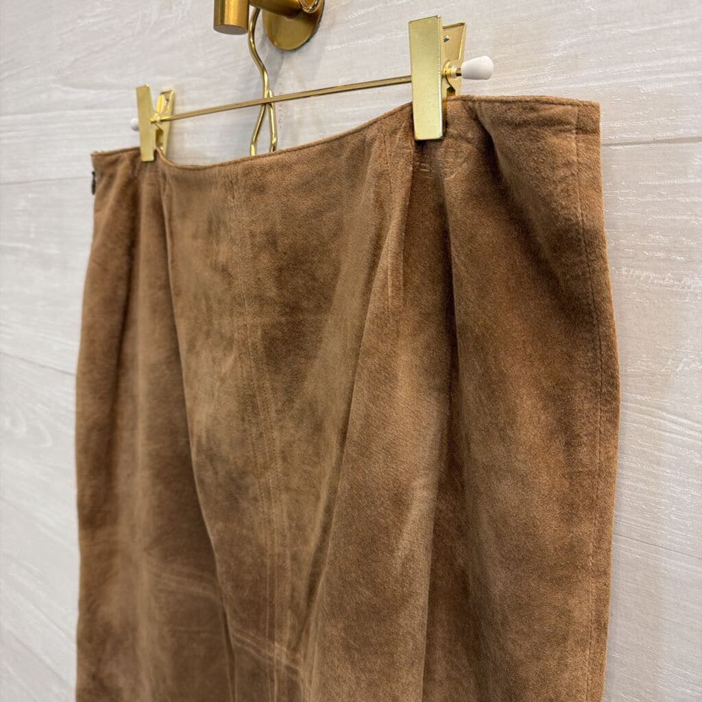 Vintage Jones Wear Brown 100% Suede Skirt 12