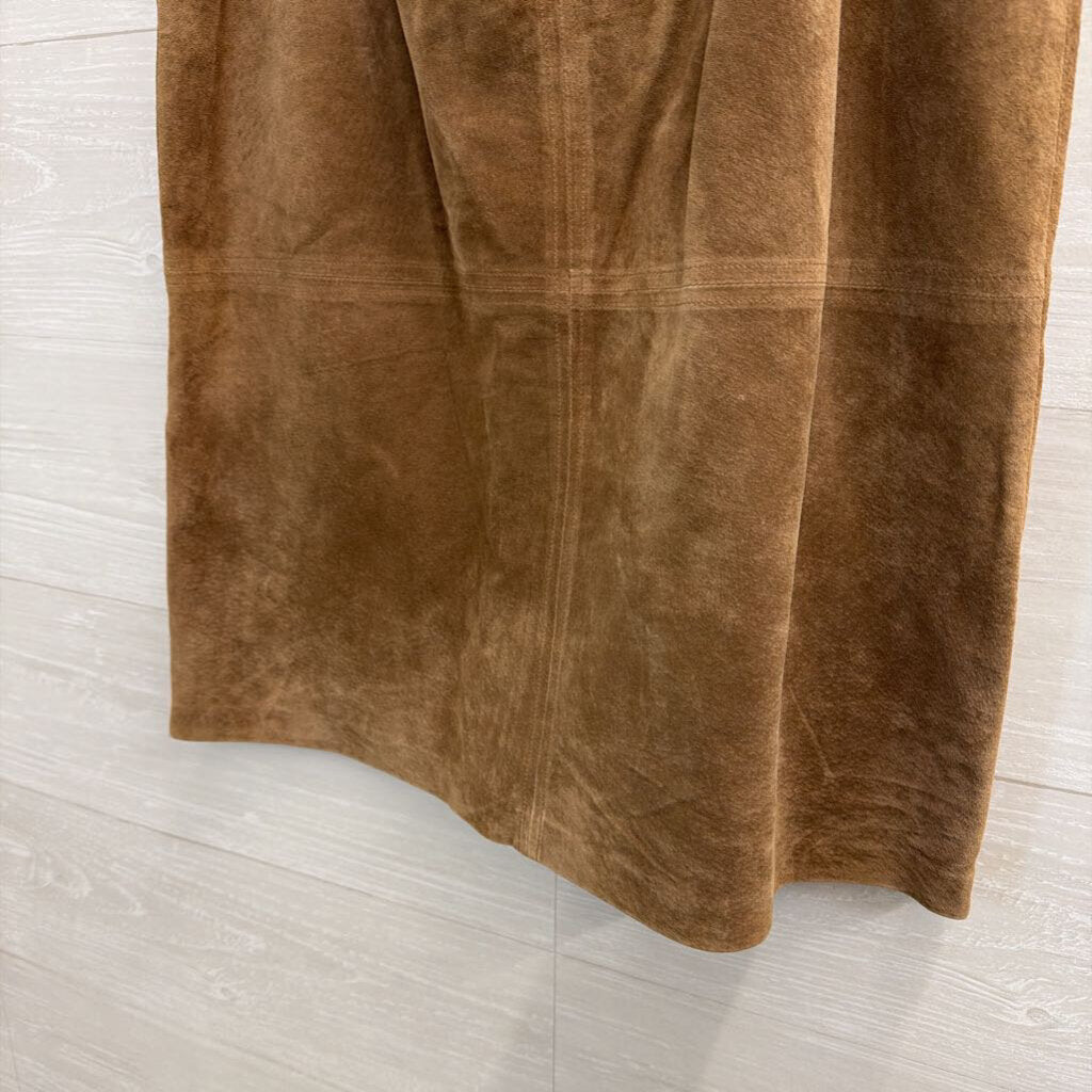 Vintage Jones Wear Brown 100% Suede Skirt 12