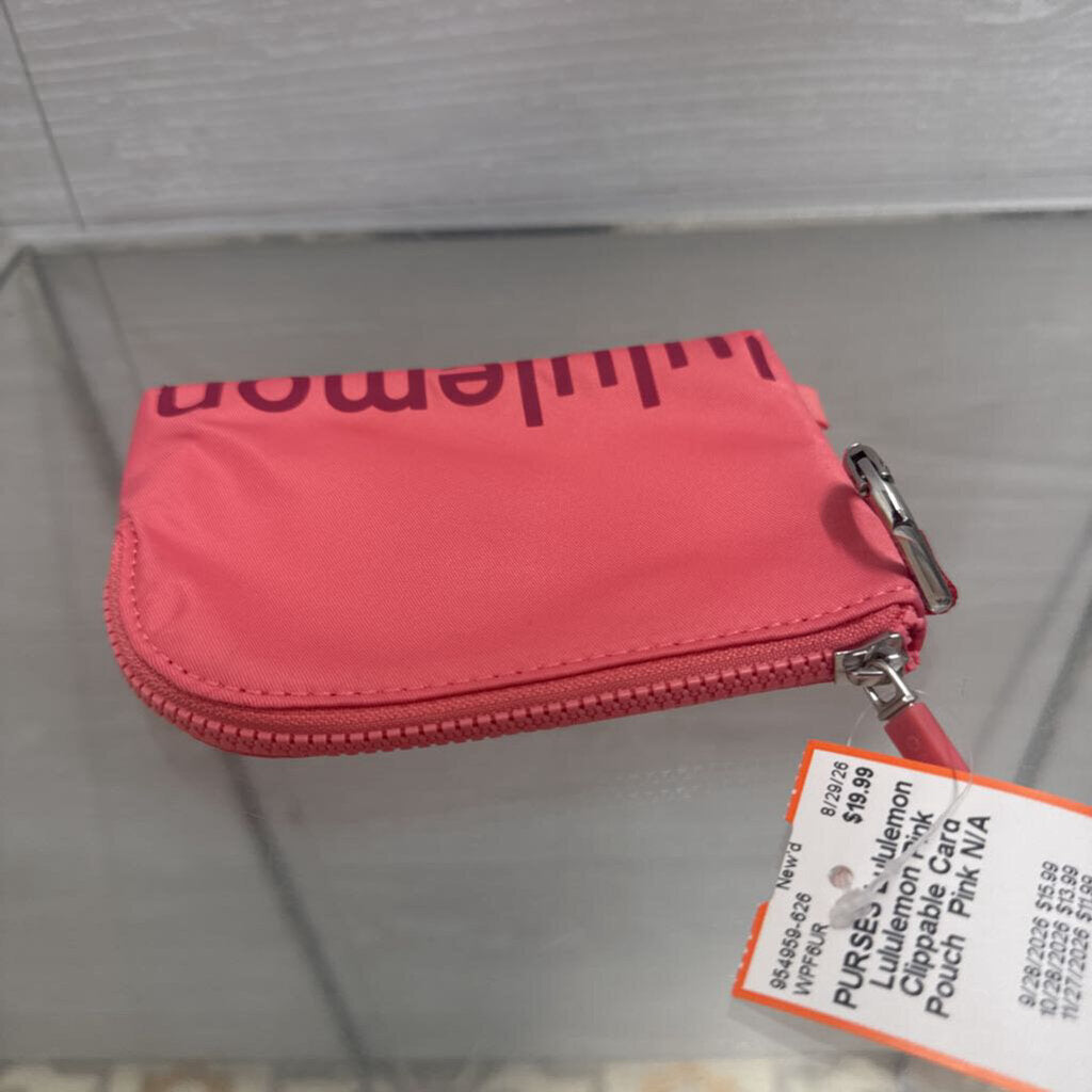 Lululemon Pink Clippable Card Pouch