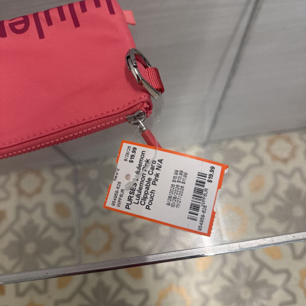 Lululemon Pink Clippable Card Pouch
