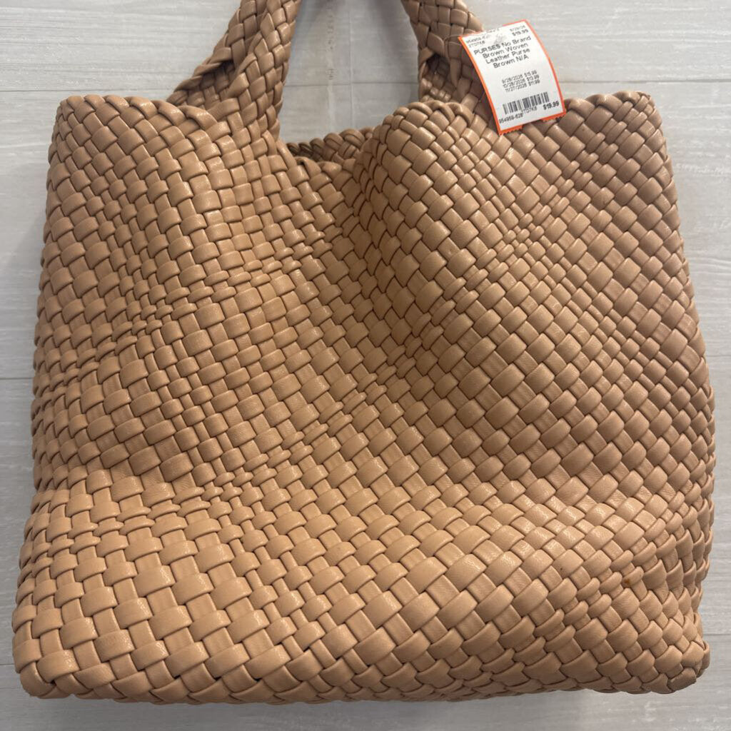Brown Woven Leather Purse