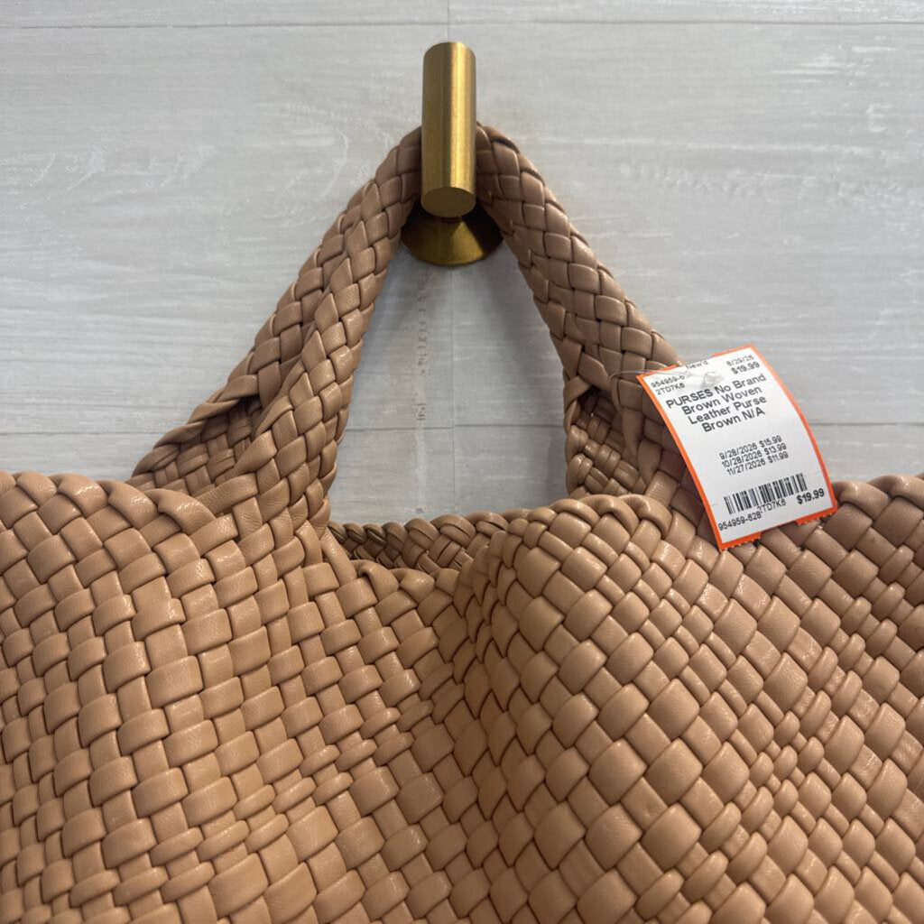 Brown Woven Leather Purse