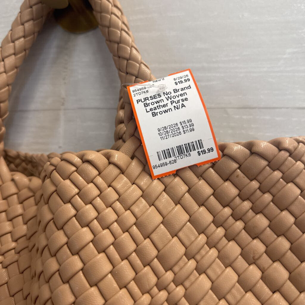 Brown Woven Leather Purse