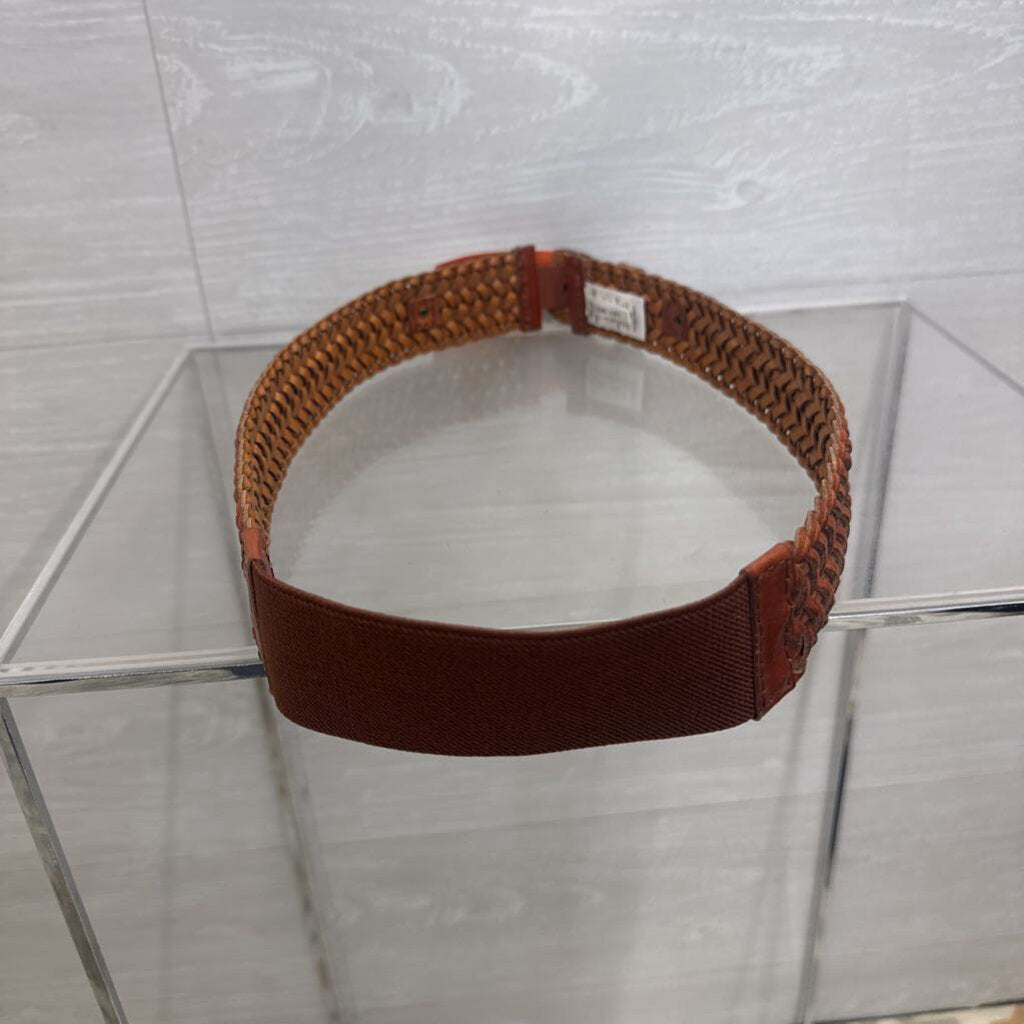 Loft Brown Woven Leather Stretchy Belt Small