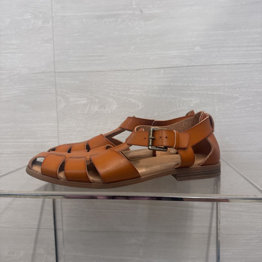Brown Leather Fisherman Sandals 7.5