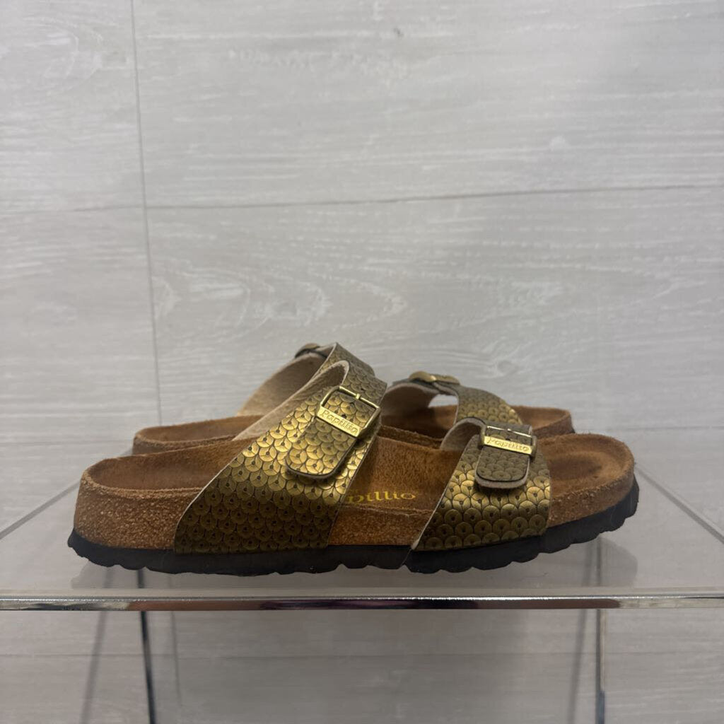 Birkenstock Papillio Gold Sequin Double Strap Sandals 38