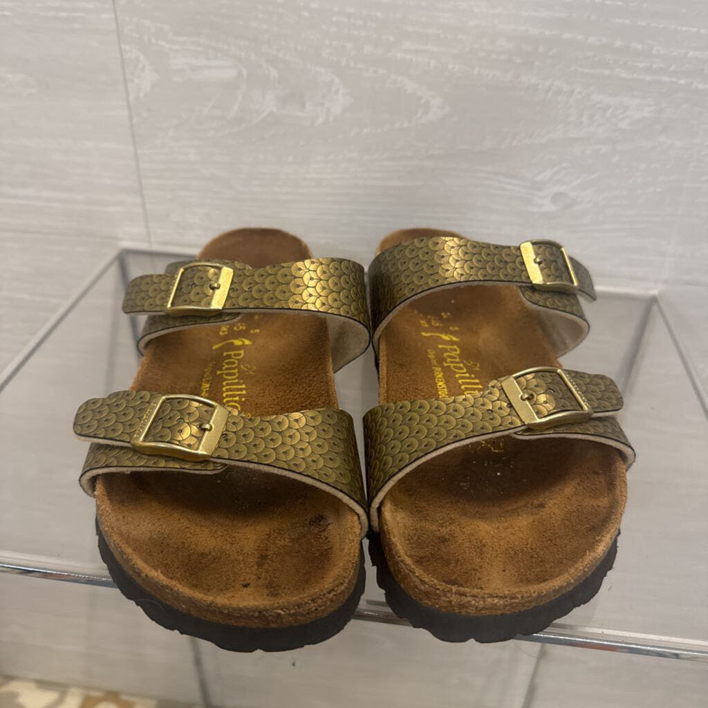 Birkenstock Papillio Gold Sequin Double Strap Sandals 38