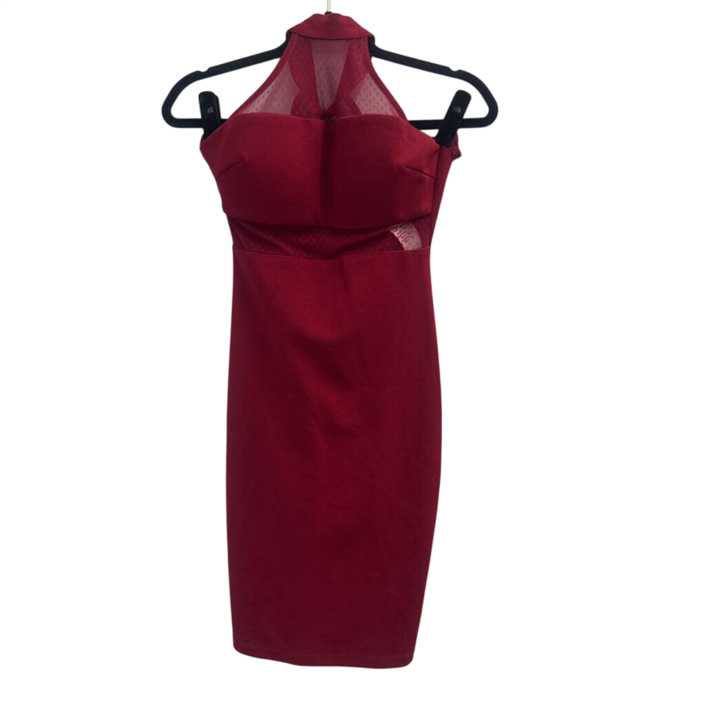 Sequin Hearts Red High Neck Short Formal Dress 1
