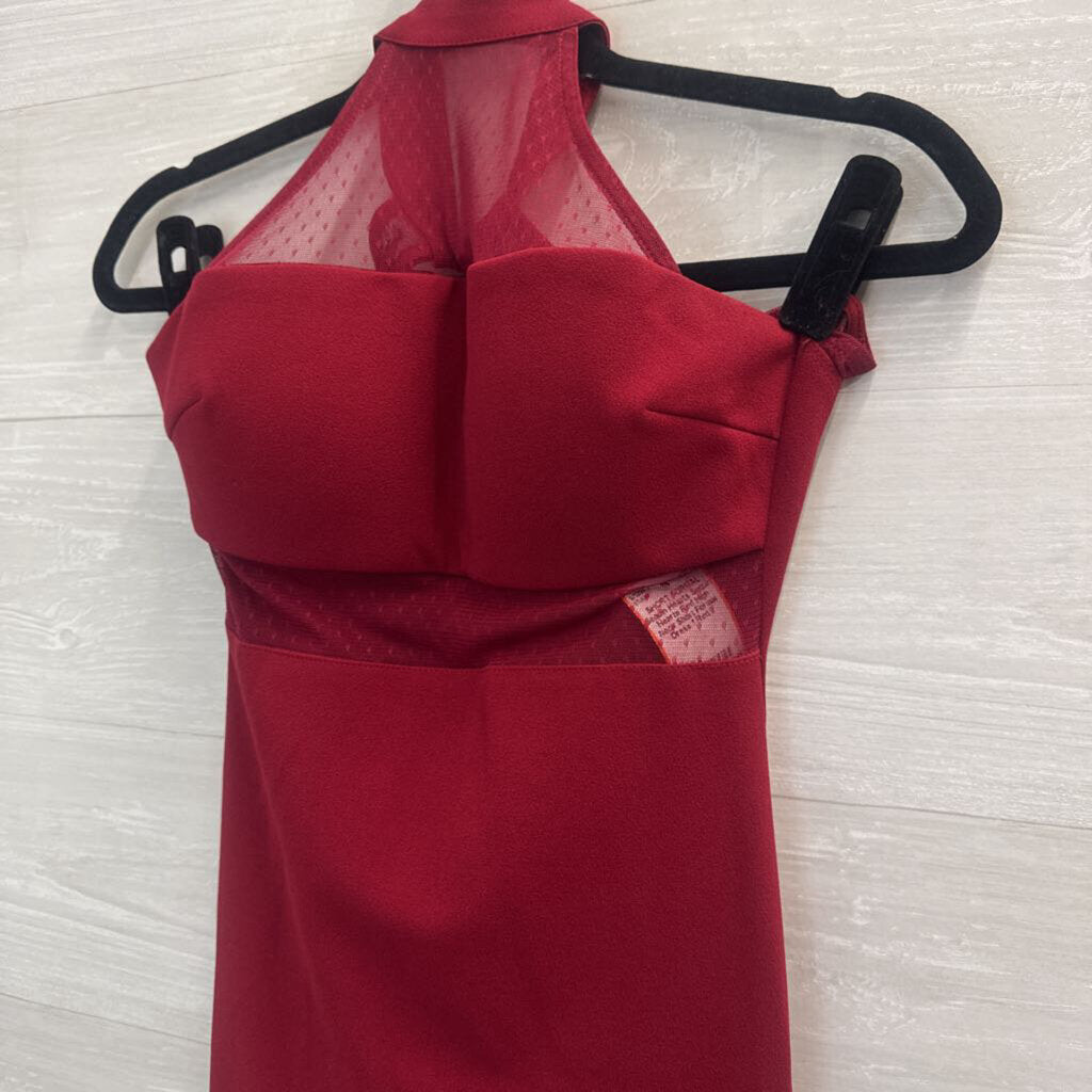 Sequin Hearts Red High Neck Short Formal Dress 1