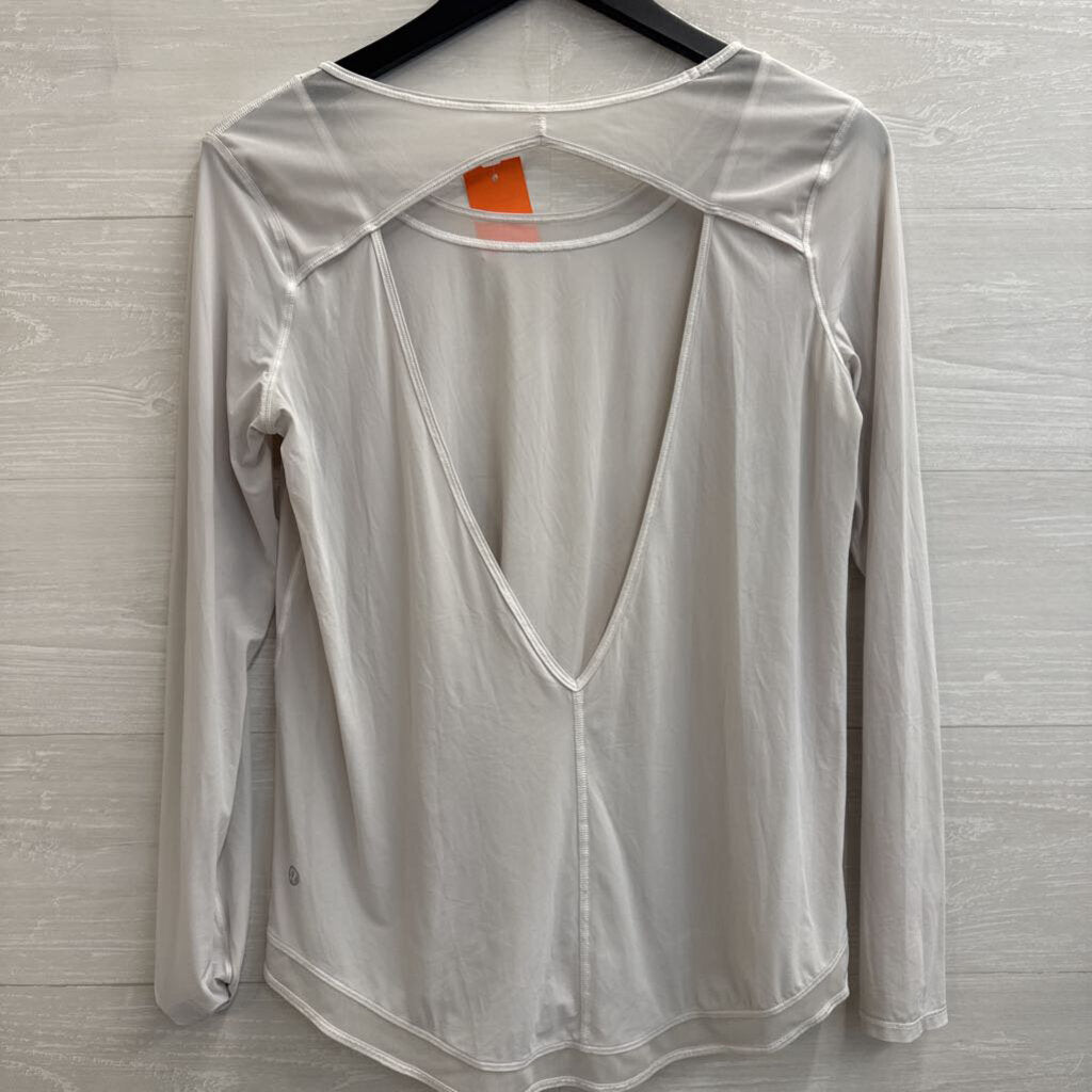 Lululemon White Long Sleeve Athletic Top Medium