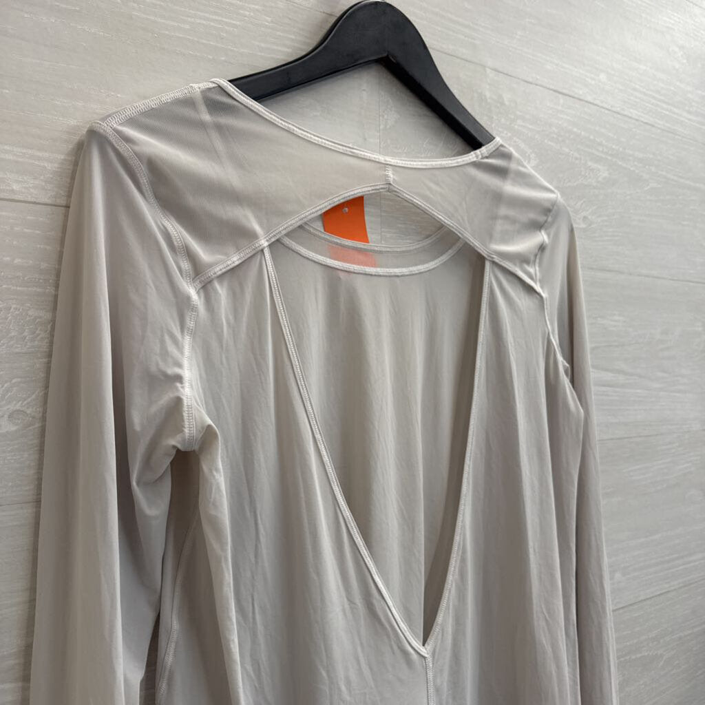 Lululemon White Long Sleeve Athletic Top Medium