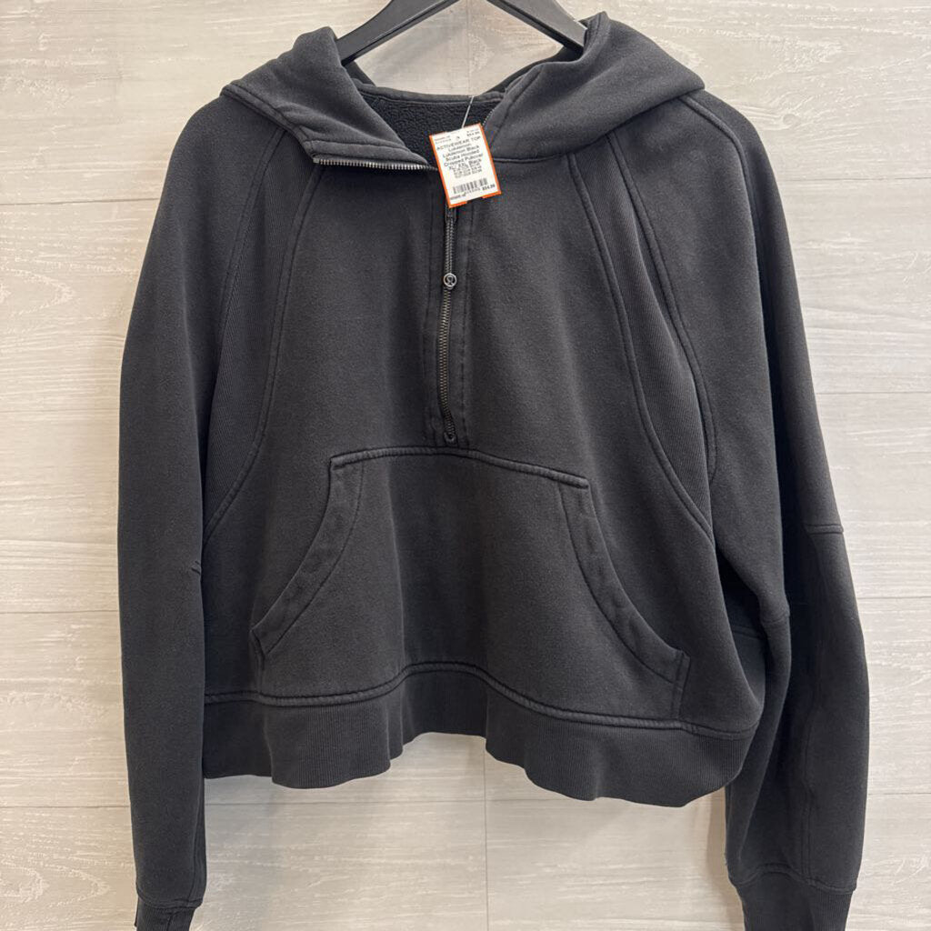 Lululemon Black Scuba Hooded Cropped Pullover XL/ XXL