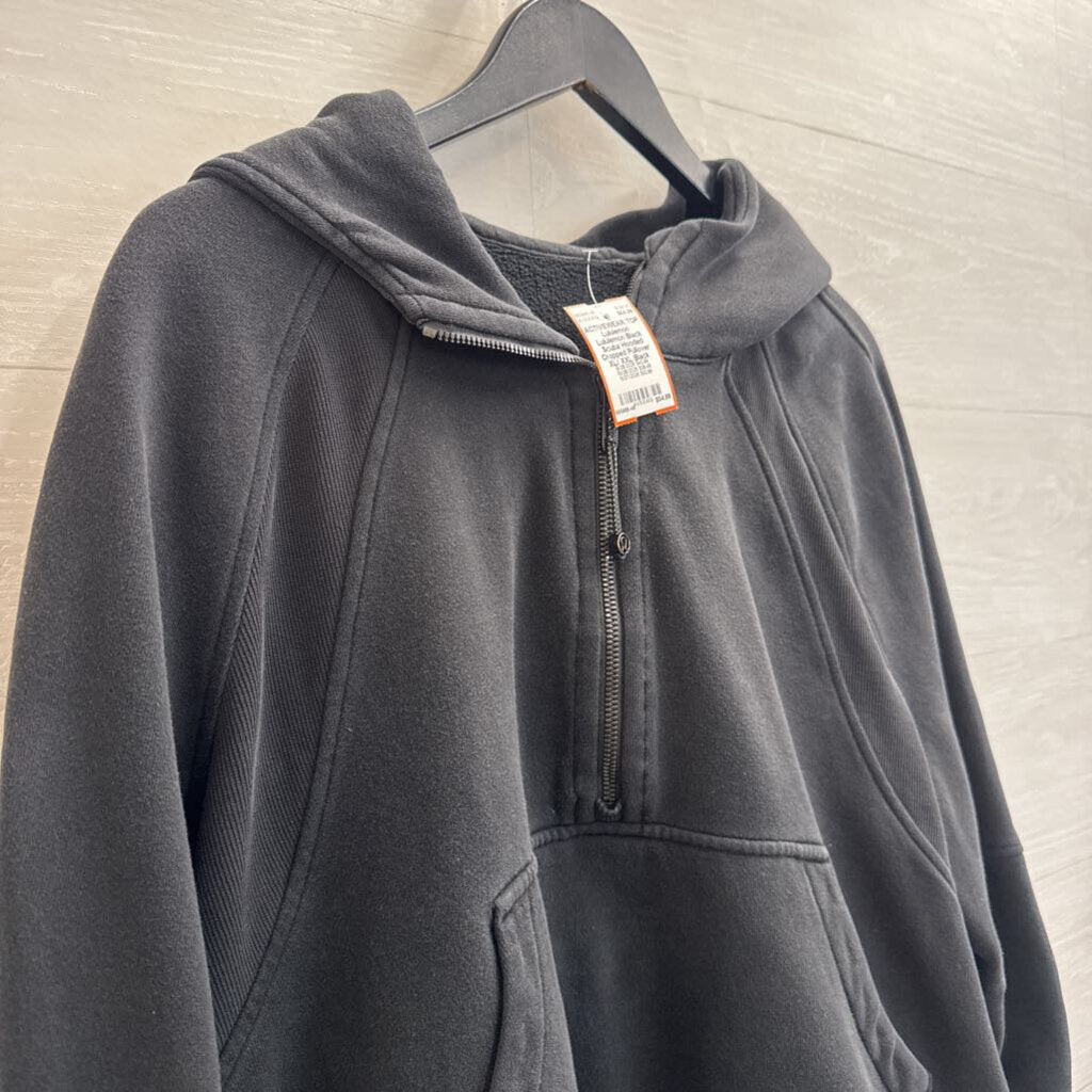 Lululemon Black Scuba Hooded Cropped Pullover XL/ XXL
