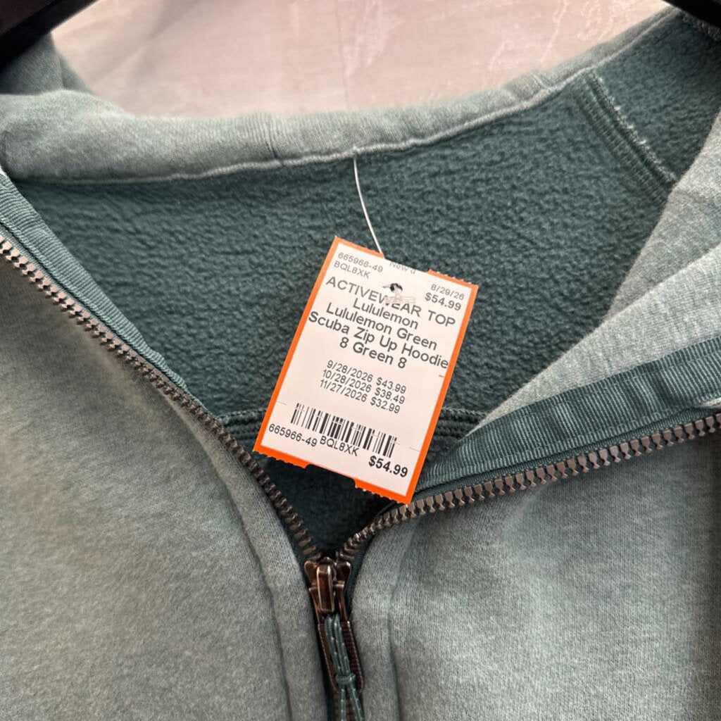 Lululemon Green Scuba Zip Up Hoodie 8