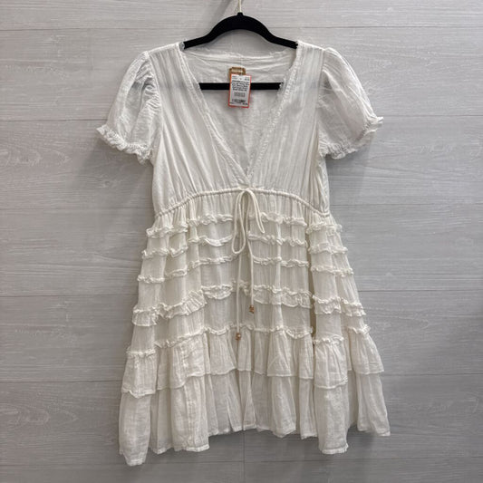 Free est White Shor Puff Sleeve Baby Doll Dress Extra Small