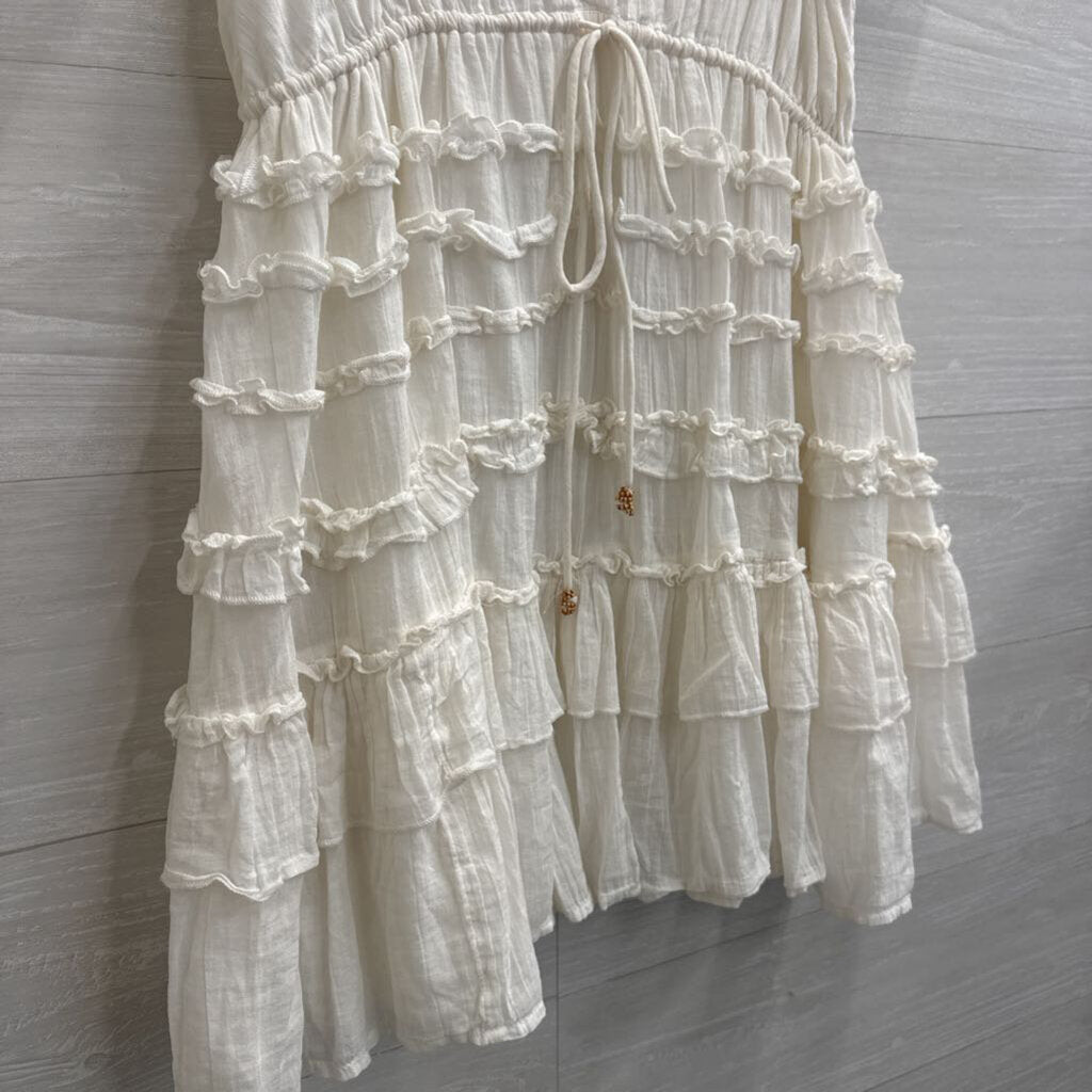 Free est White Shor Puff Sleeve Baby Doll Dress Extra Small