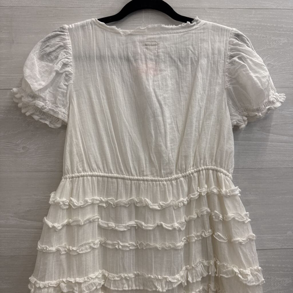 Free est White Shor Puff Sleeve Baby Doll Dress Extra Small