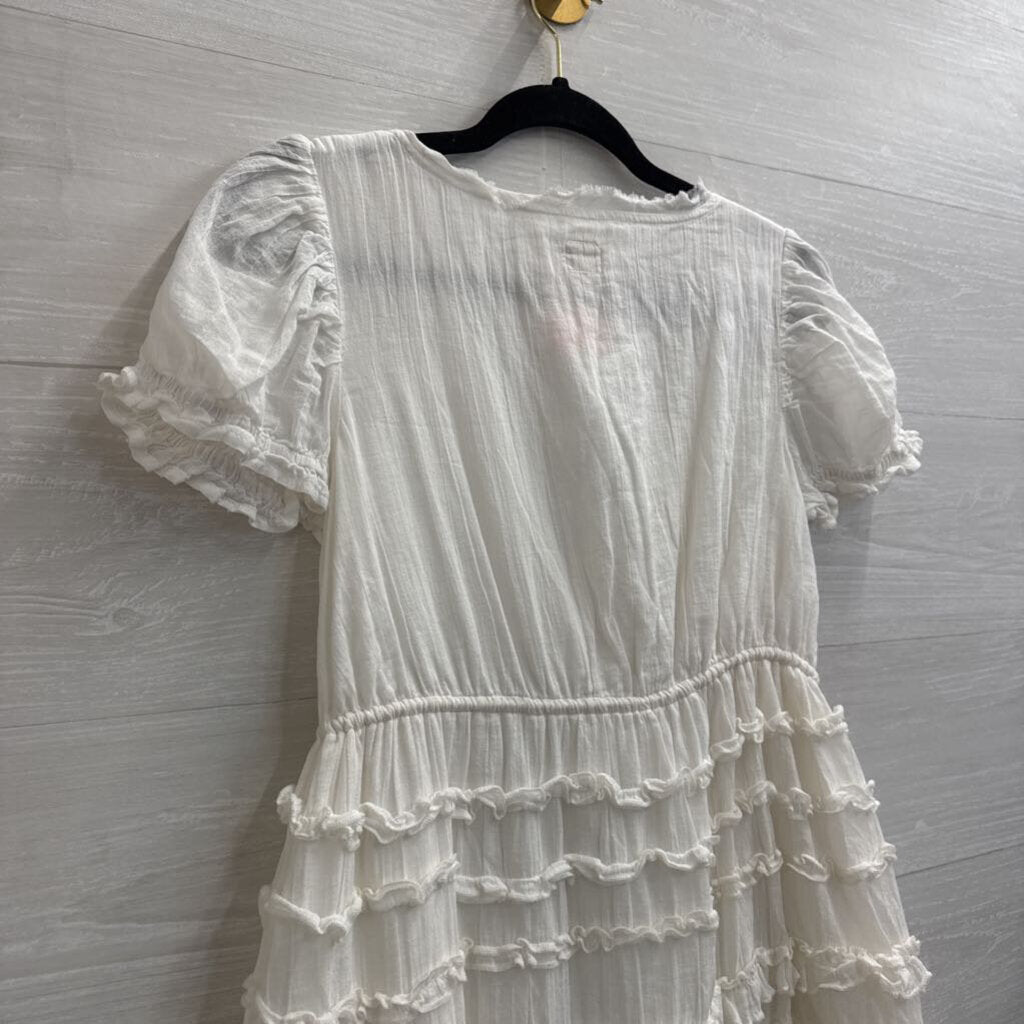 Free est White Shor Puff Sleeve Baby Doll Dress Extra Small