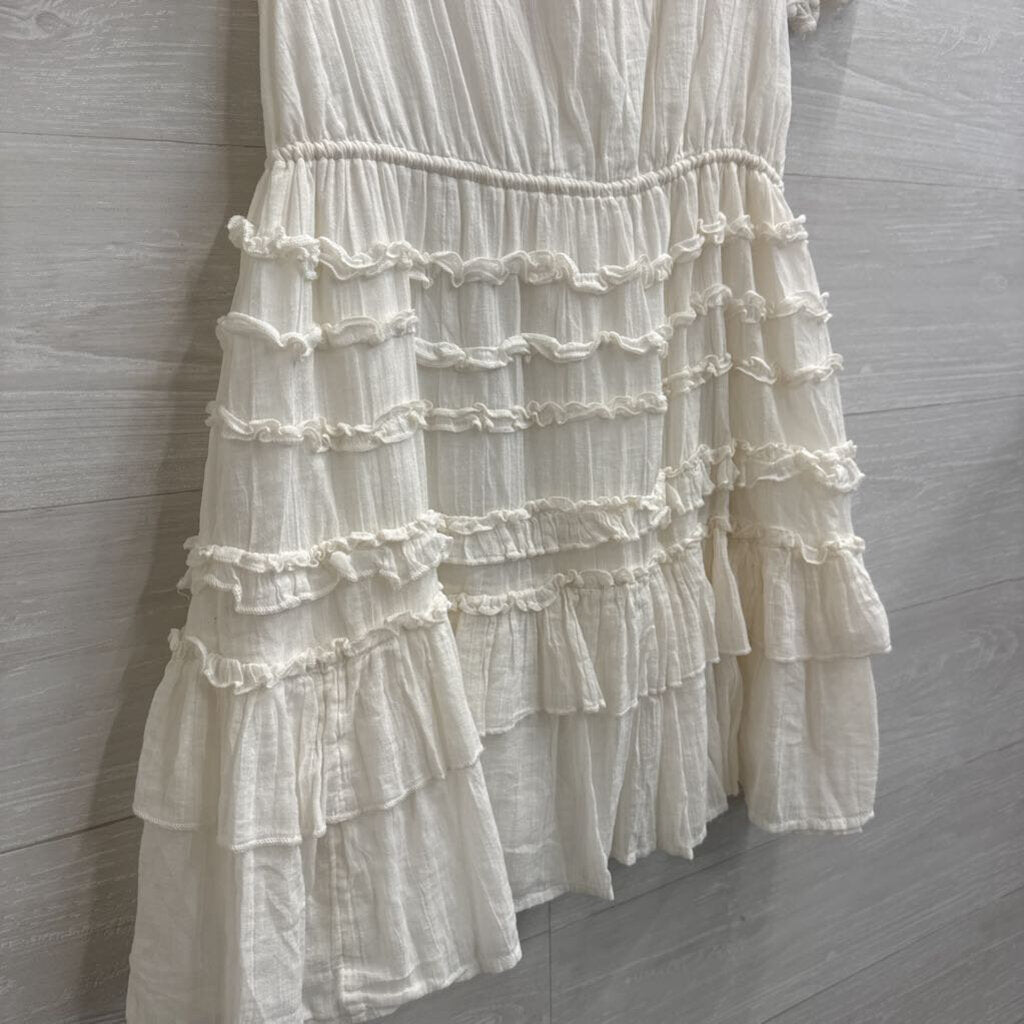 Free est White Shor Puff Sleeve Baby Doll Dress Extra Small