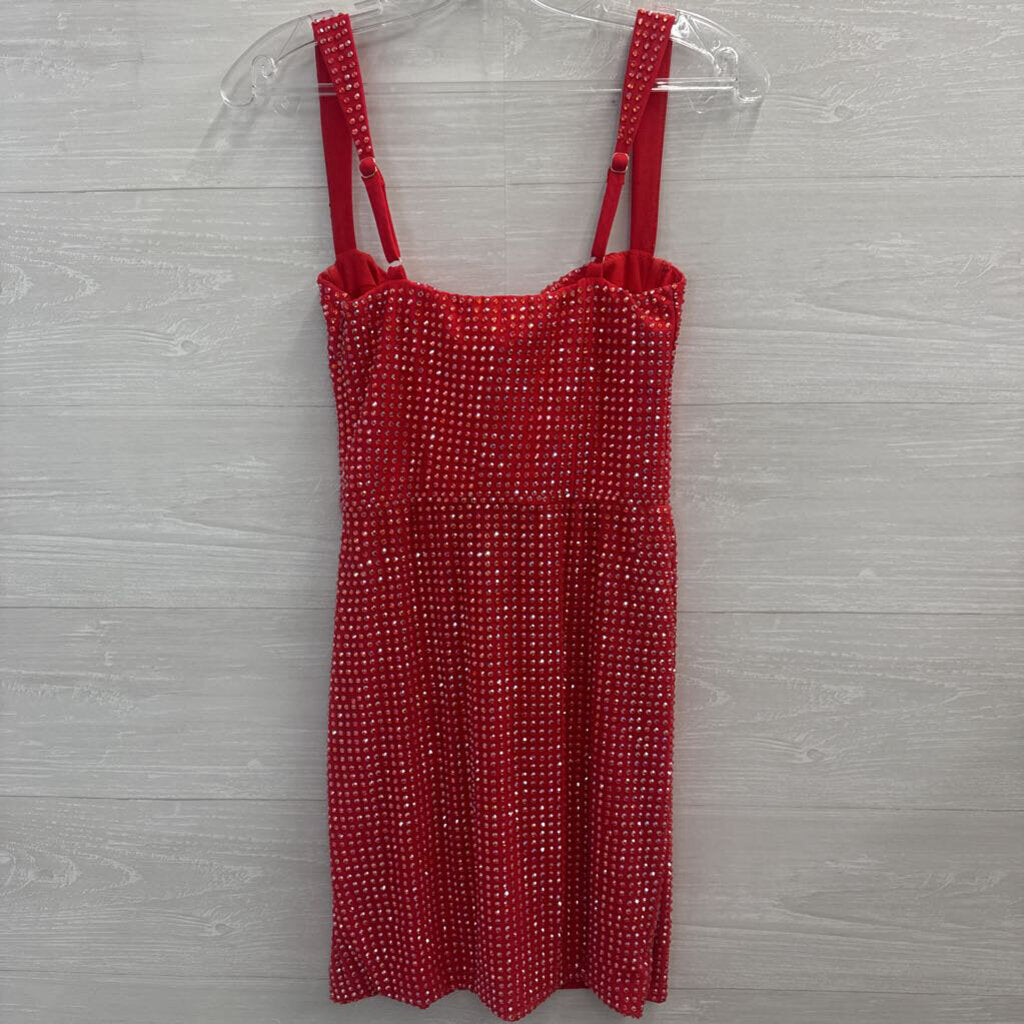 Oh Polly Red Embellished Short Formal Dress 2