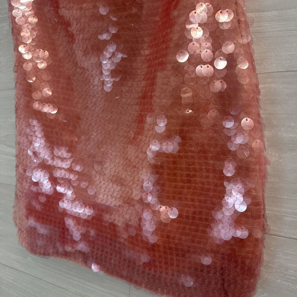 Superdown Pink Sequin Strapless Short Formal Dress Extra Small