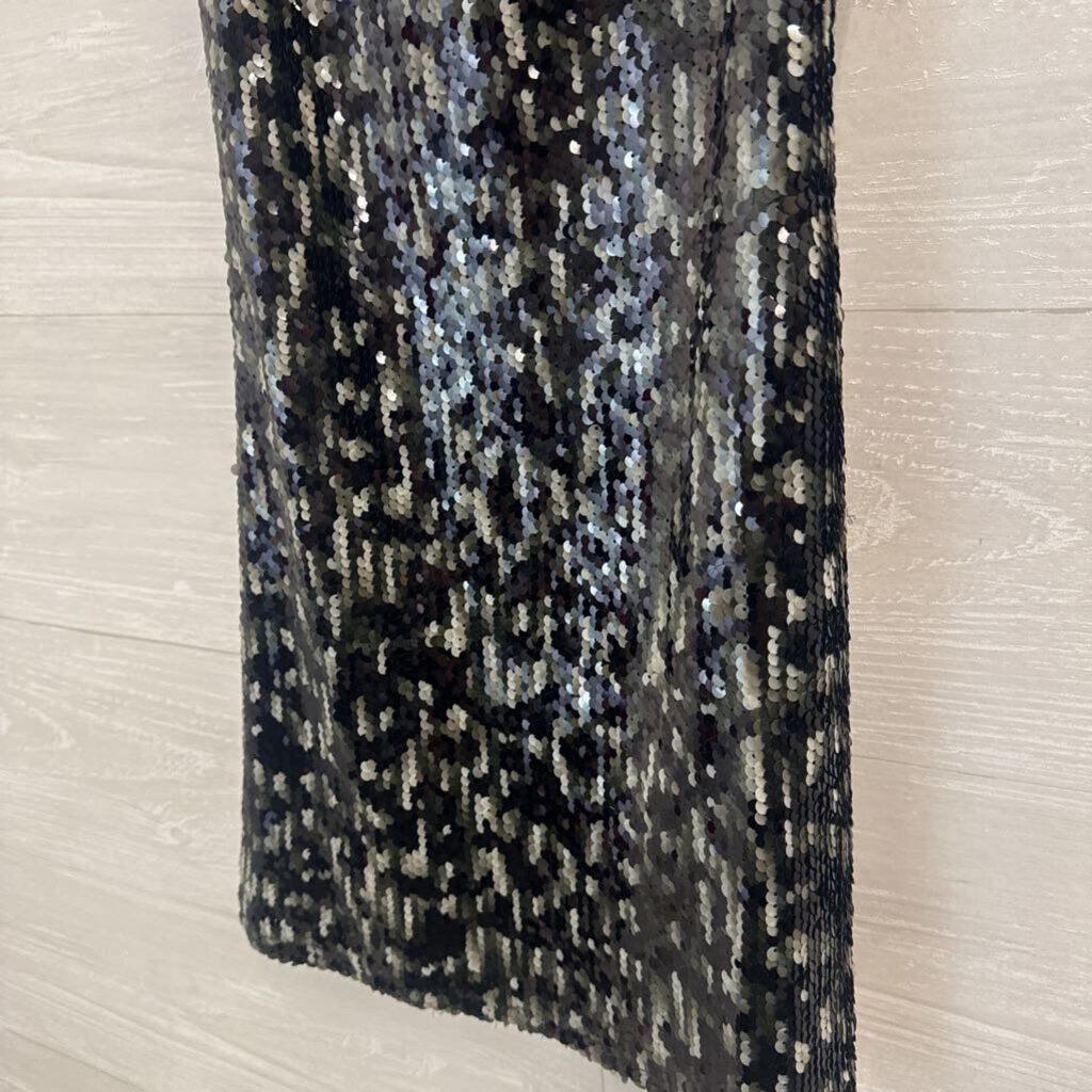 Superdown Black/ Grey Sequin Short Formal Dress XXS