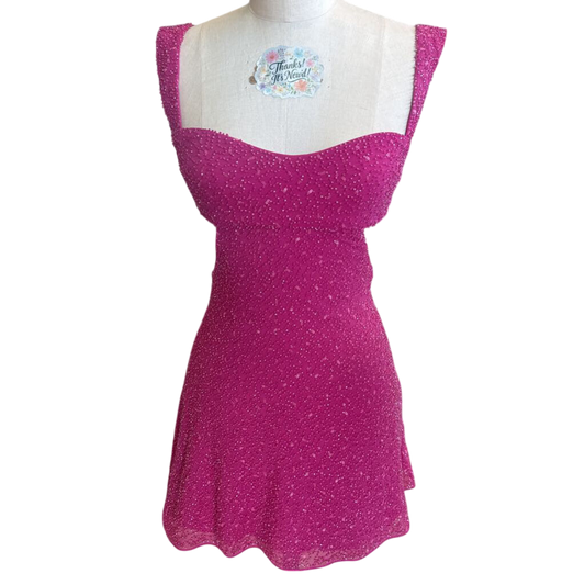 Oh Polly Pink Beaded Short Formal Dress 2
