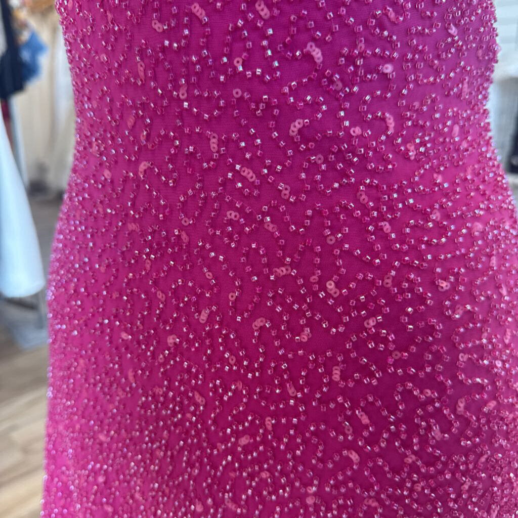 Oh Polly Pink Beaded Short Formal Dress 2