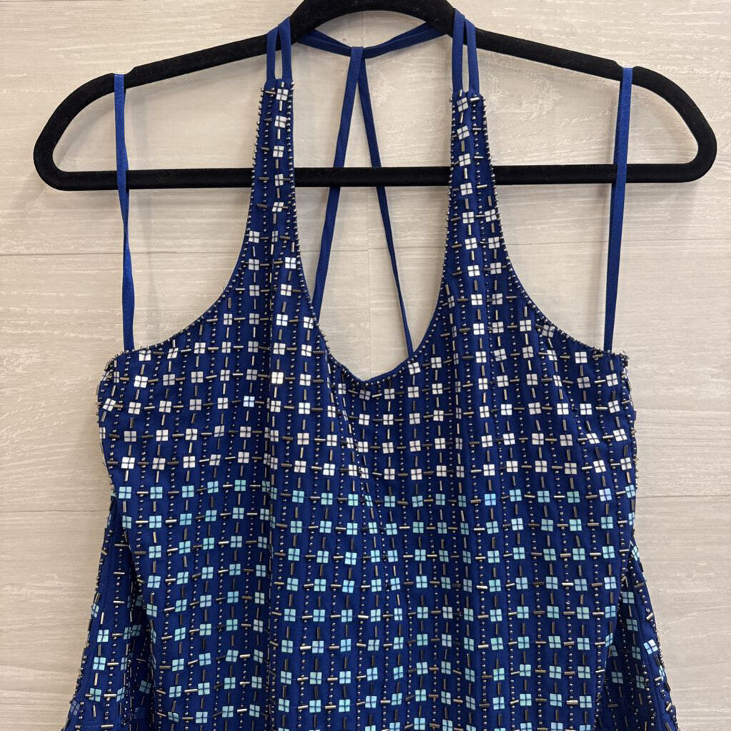 Parker Royal Blue Beaded Tank Top Small