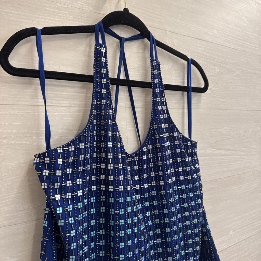 Parker Royal Blue Beaded Tank Top Small