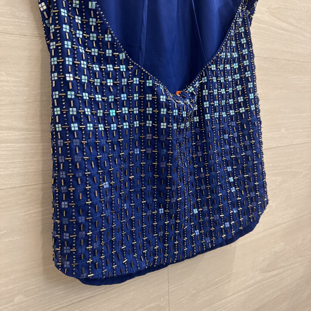 Parker Royal Blue Beaded Tank Top Small