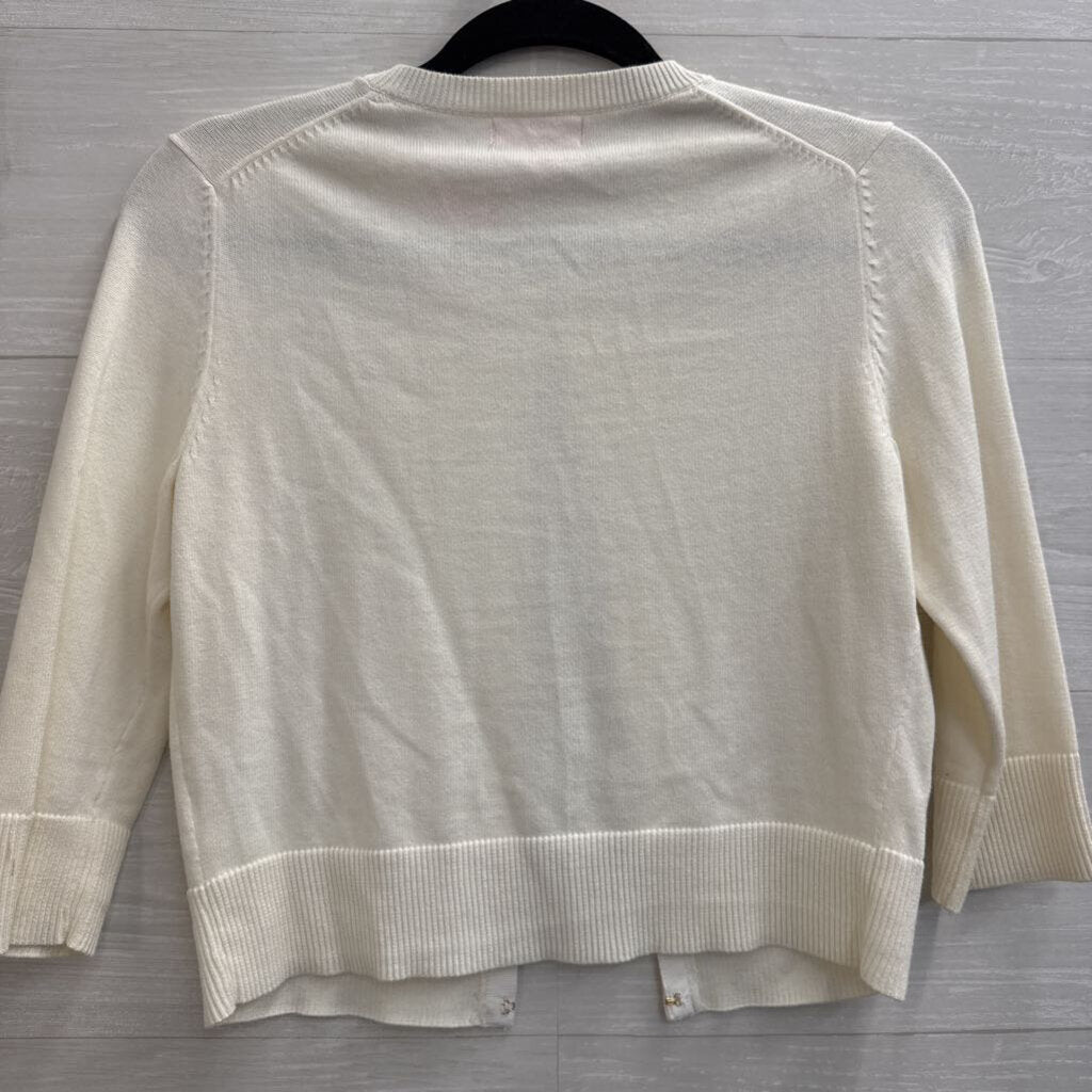 Lilly Pulitzer White Cropped Cardigan Sweater Small