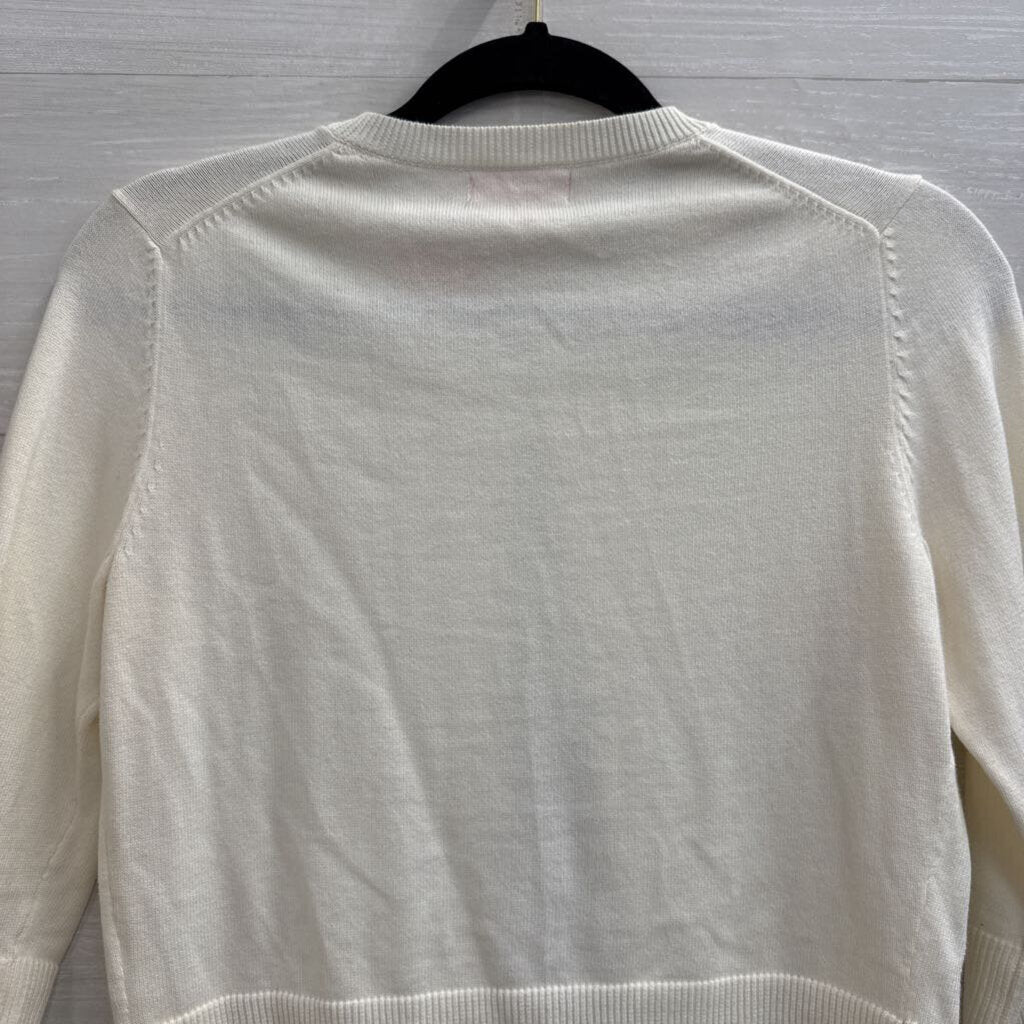 Lilly Pulitzer White Cropped Cardigan Sweater Small