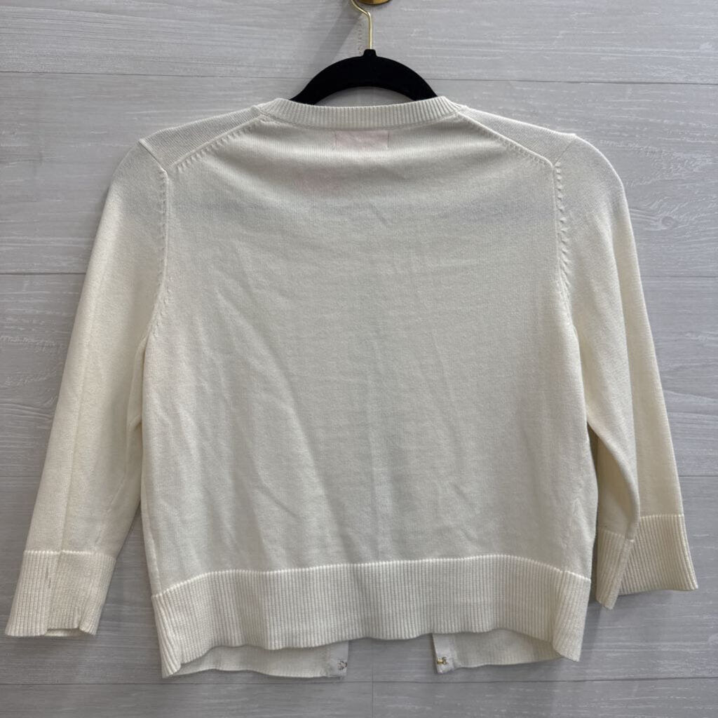 Lilly Pulitzer White Cropped Cardigan Sweater Small